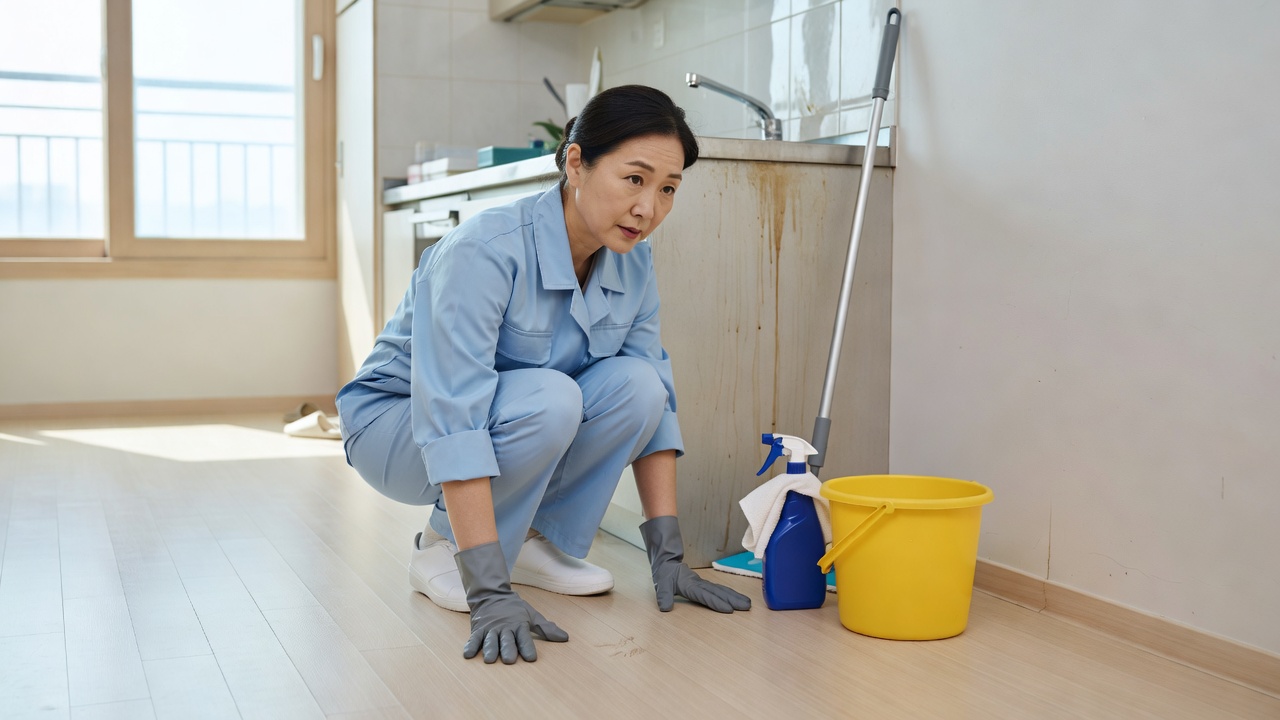 아파트입주청소가격 산정 기준을 확인하는 청소 현장