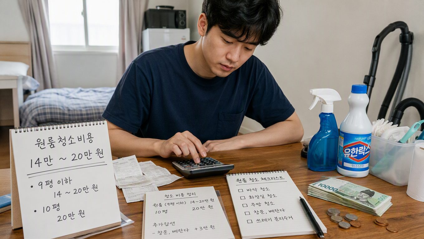 원룸 입주청소 비용과 시간 정리 원룸청소비용