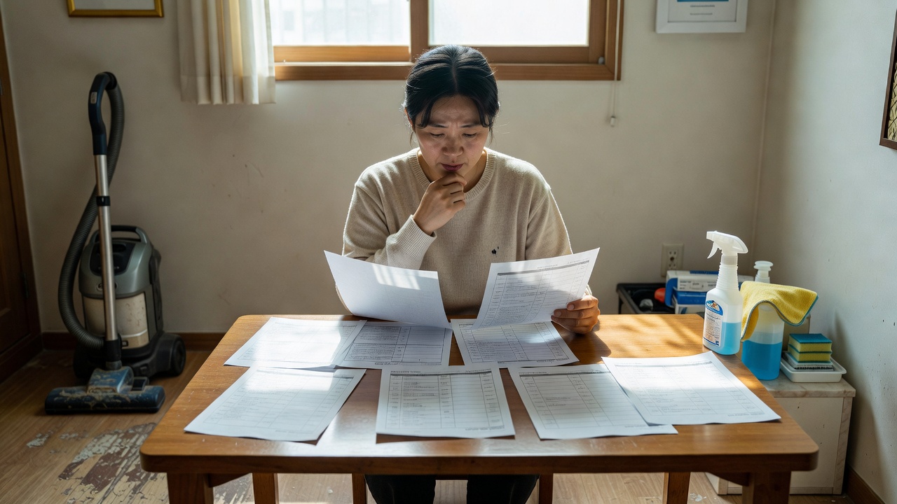 신림동입주청소 업체 견적 비교하는 모습