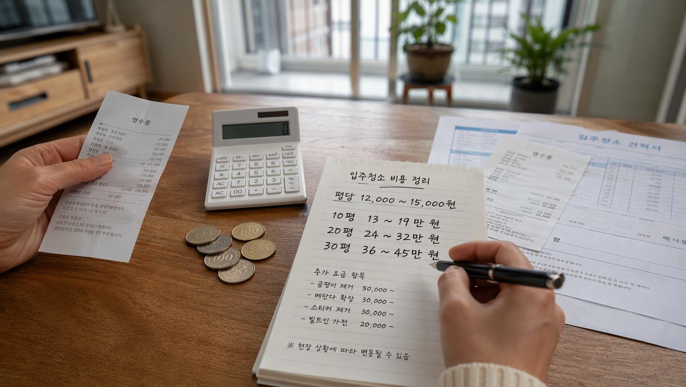 입주청소비용, 평수와 구조에 따른 견적 확인 방법