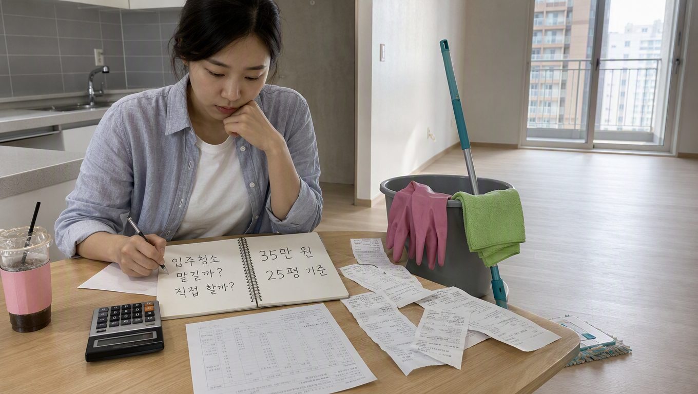 입주청소전문 서비스의 작업 순서와 비용 기준
